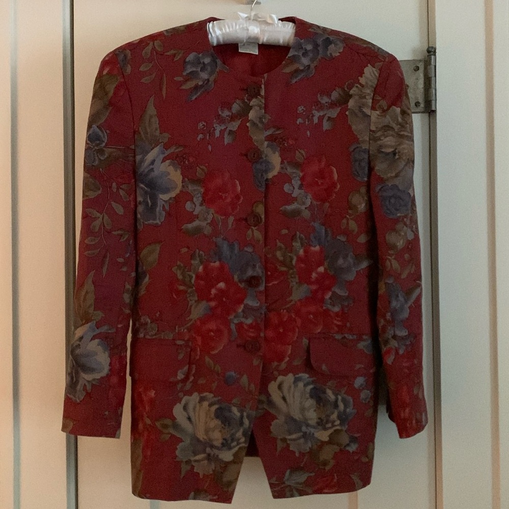 Jones New York Linen Jacket: Tailored, Fully Lined, Pockets, Vintage, Structured